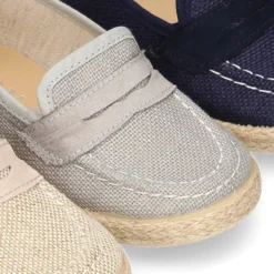 Mocasín tipo alpargata en LINO para peques.