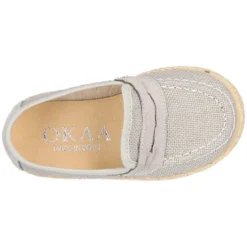 Mocasín tipo alpargata en LINO para peques.