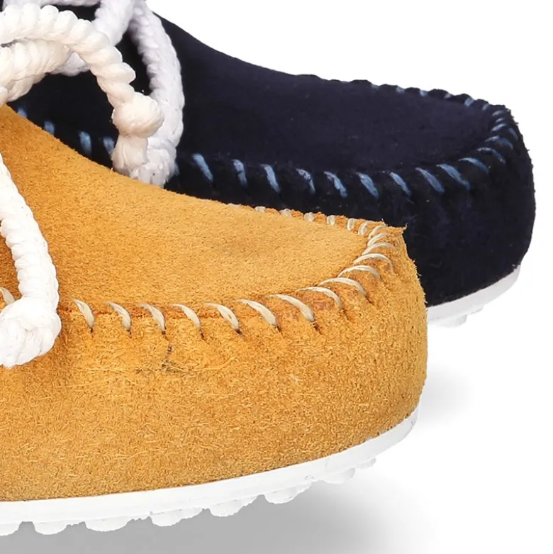 Mocasín tipo NÁUTICO en piel serraje.
