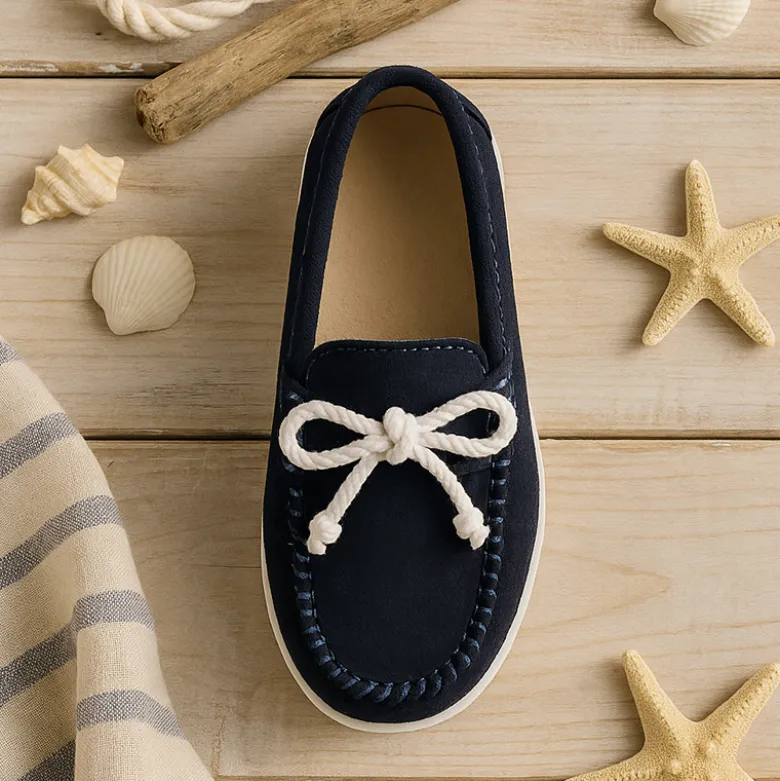 Mocasín tipo NÁUTICO en piel serraje.