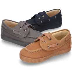 Naútico Niños con cordones en Serratex encerado.