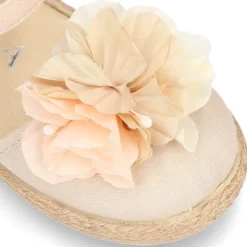 Nueva Alpargata lona seda CEREMONIA con flor.