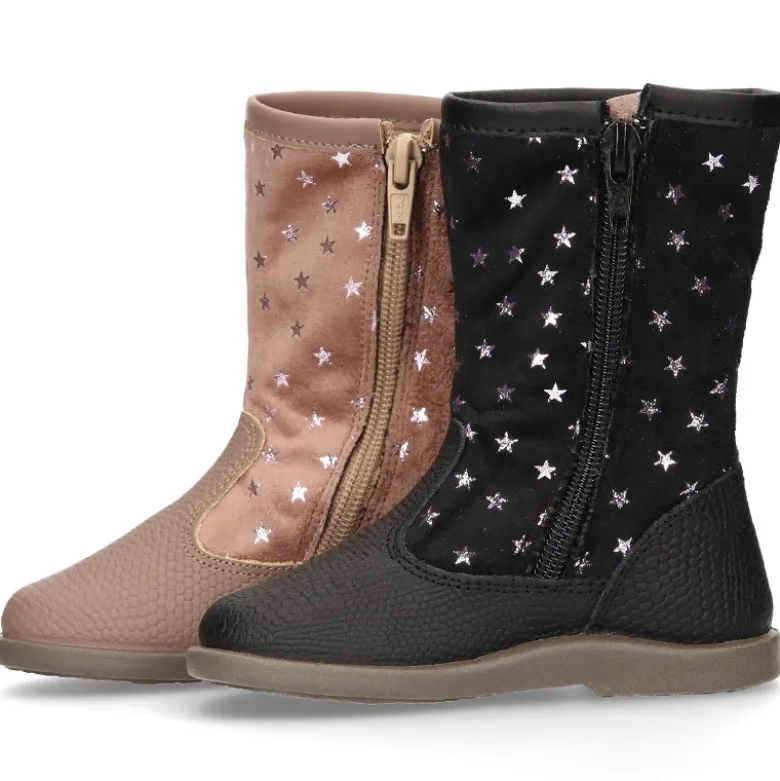 Nueva Bota en piel combinada con Serratex estampado con ESTRELLAS.