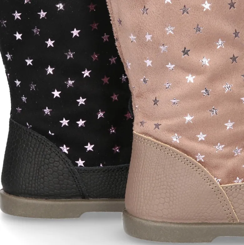 Nueva Bota en piel combinada con Serratex estampado con ESTRELLAS.