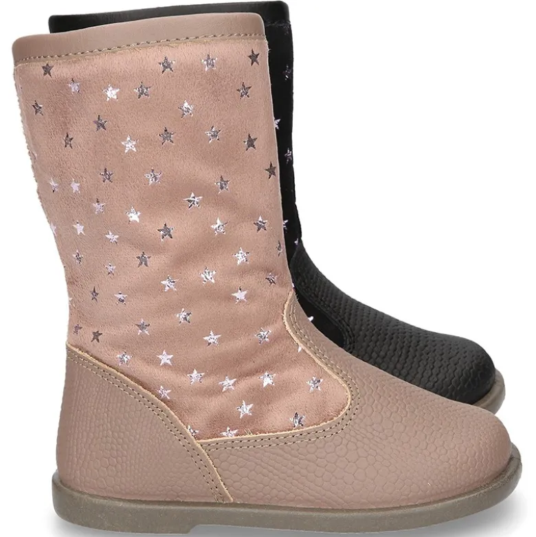 Nueva Bota en piel combinada con Serratex estampado con ESTRELLAS.