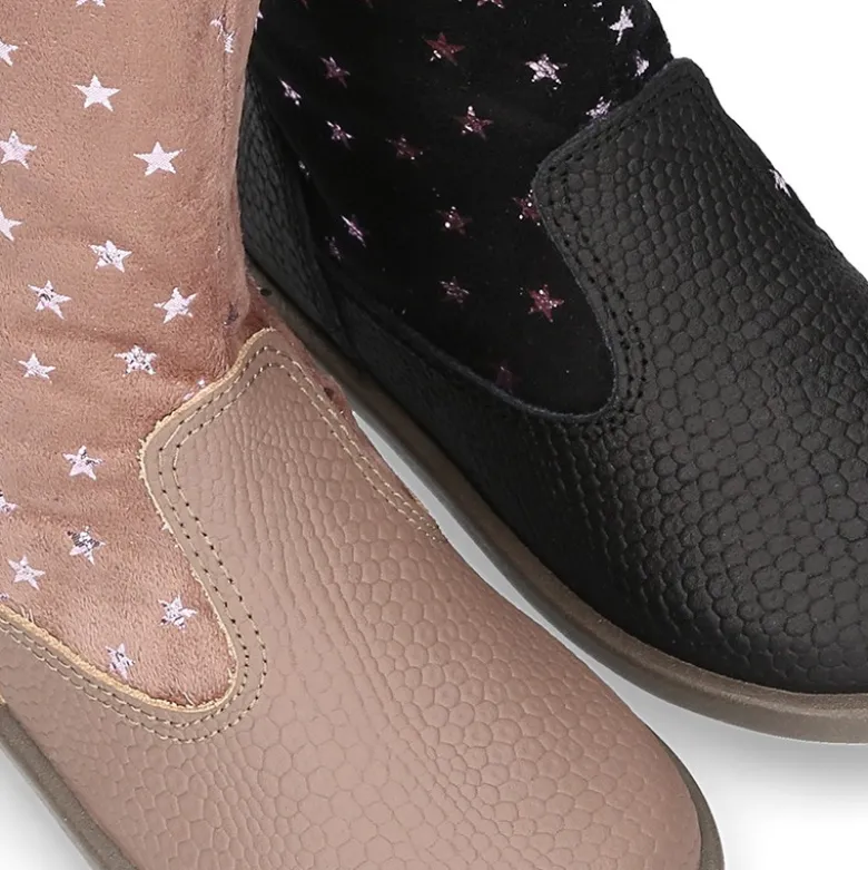 Nueva Bota en piel combinada con Serratex estampado con ESTRELLAS.