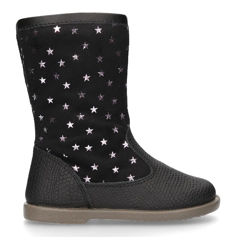 Nueva Bota en piel combinada con Serratex estampado con ESTRELLAS.