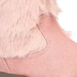Nueva Bota en piel serraje rosa con apliques de PELO.