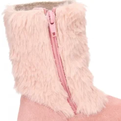 Nueva Bota en piel serraje rosa con apliques de PELO.