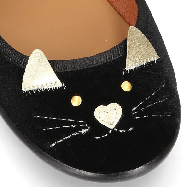 Nueva Mercedita niña GATITO con hebilla en terciopelo.