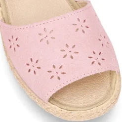 Nueva SANDALIA tipo alpargata con diseño con FLORES en Serraje.