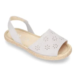 Nueva SANDALIA tipo alpargata con diseño con FLORES en Serraje.