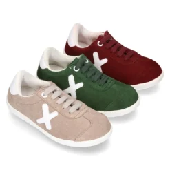 Nueva Zapatilla MODA con cordones en piel serraje.
