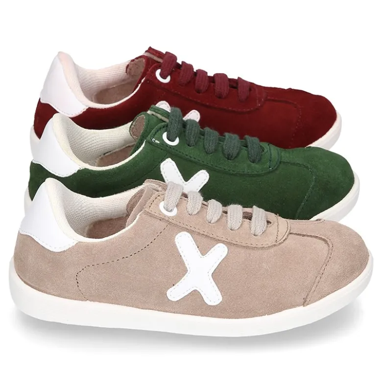 Nueva Zapatilla MODA con cordones en piel serraje.