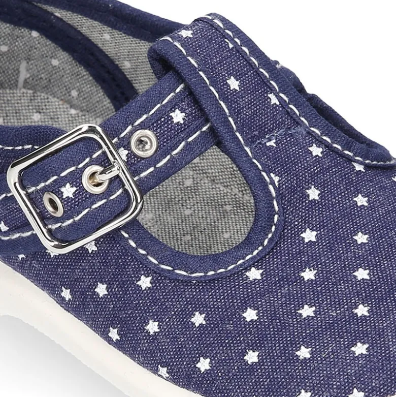 Nuevo pepito con hebilla en lona con ESTRELLAS.