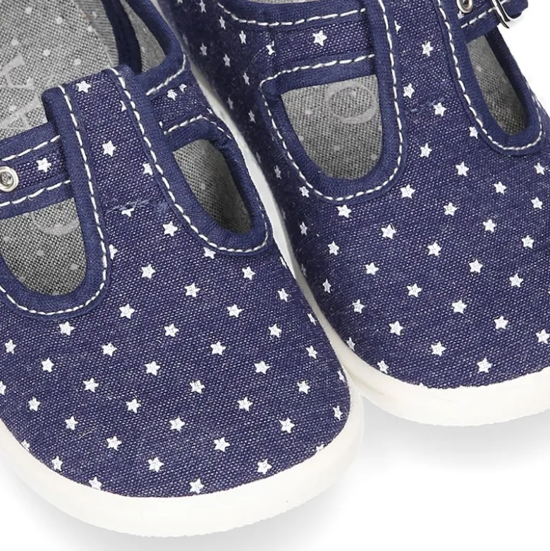 Nuevo pepito con hebilla en lona con ESTRELLAS.