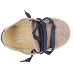 Nuevo Tenis con cordones en lona EFECTO LAVADO con bandera lateral.