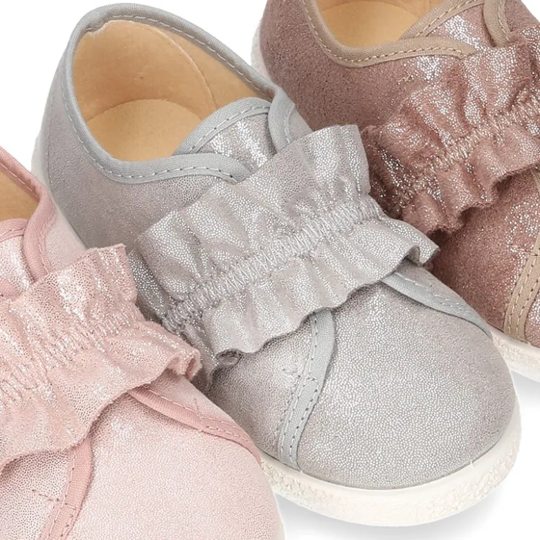 Nuevo Tenis Moda con elástico fruncido en Serratex con BRILLOS.