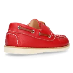 Náutico clásico niño piel con cordones y suela para primavera verano.