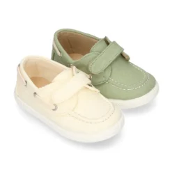Náutico niño Lona algodón sin cordones.