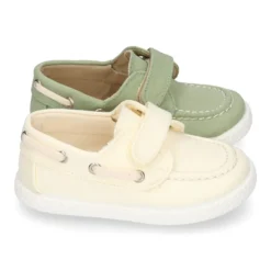 Náutico niño Lona algodón sin cordones.