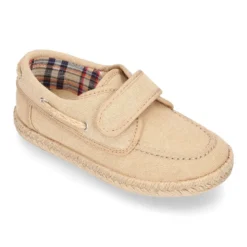 Náutico niño sin cordones tipo alpargata en lona algodón LAVADA.