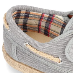 Náutico niño sin cordones tipo alpargata en lona algodón LAVADA.