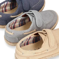 Náutico niño sin cordones tipo alpargata en lona algodón LAVADA.