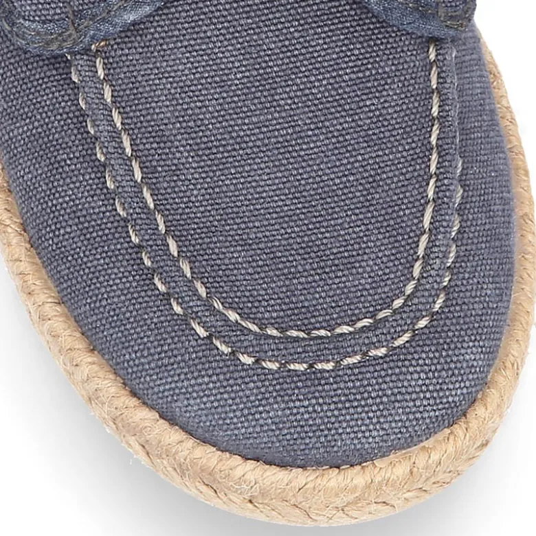 Náutico niño sin cordones tipo alpargata en lona algodón LAVADA.