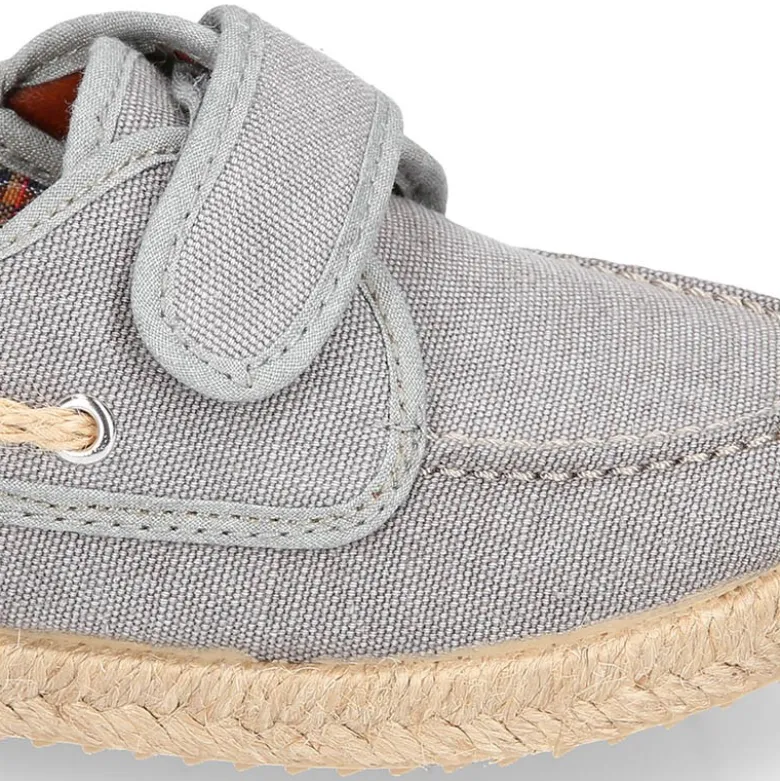 Náutico niño sin cordones tipo alpargata en lona algodón LAVADA.