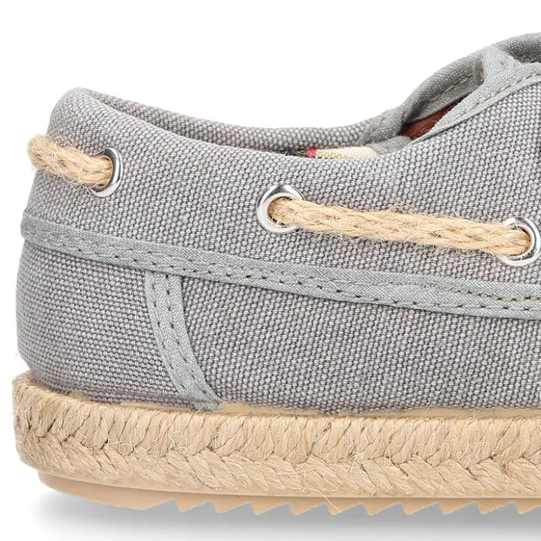 Náutico niño sin cordones tipo alpargata en lona algodón LAVADA.