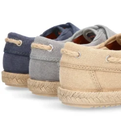 Náutico niño sin cordones tipo alpargata en lona algodón LAVADA.