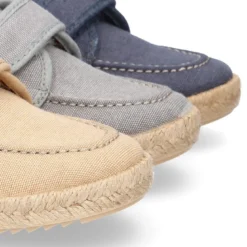 Náutico niño sin cordones tipo alpargata en lona algodón LAVADA.