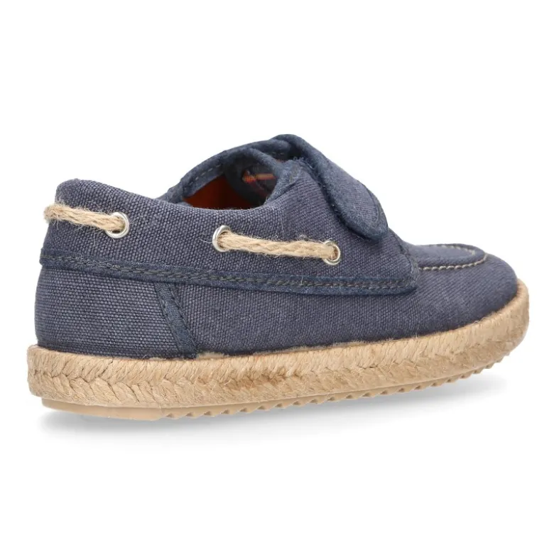 Náutico niño sin cordones tipo alpargata en lona algodón LAVADA.
