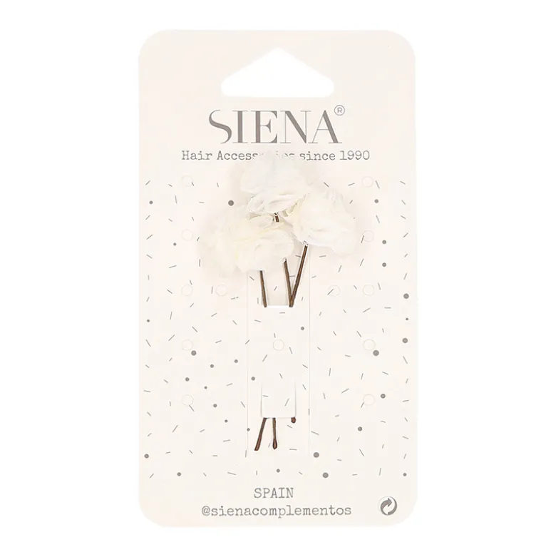 Pack de tres flores de bámbula para el pelo para Ceremonia.