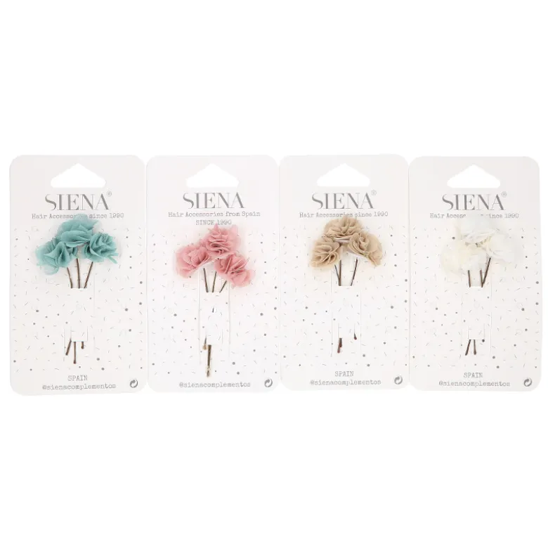 Pack de tres flores de bámbula para el pelo para Ceremonia.