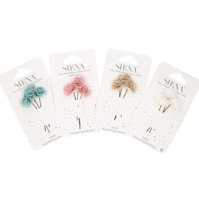 Pack de tres flores de bámbula para el pelo para Ceremonia.