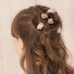 Pack de tres flores de bámbula para el pelo para Ceremonia.