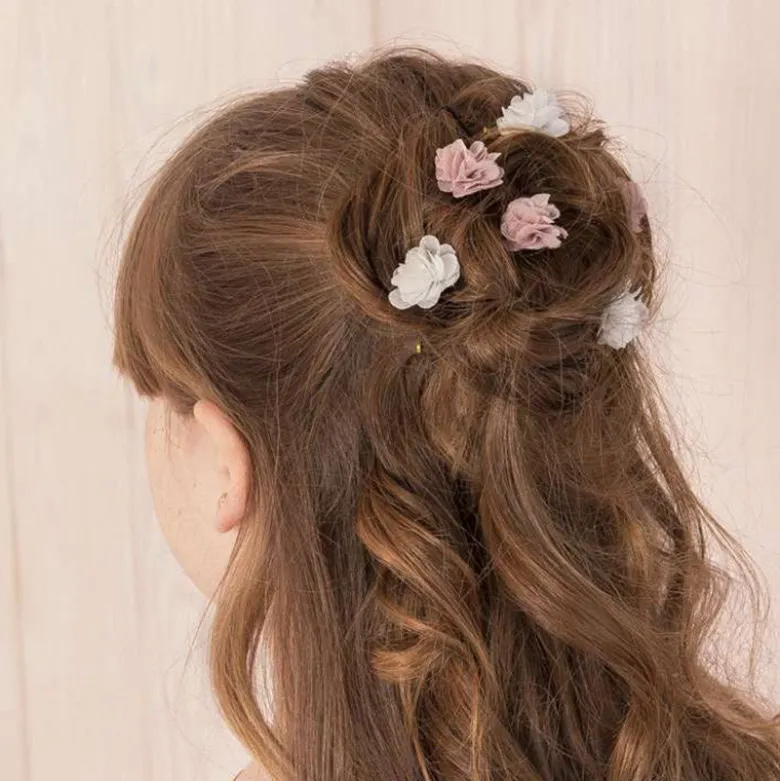 Pack de tres flores de bámbula para el pelo para Ceremonia.