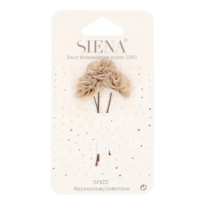 Pack de tres flores de bámbula para el pelo para Ceremonia.