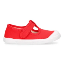 Pepito BAREFOOT niño sin cordones en lona en color rojo