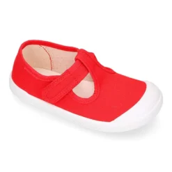 Pepito BAREFOOT niño sin cordones en lona en color rojo
