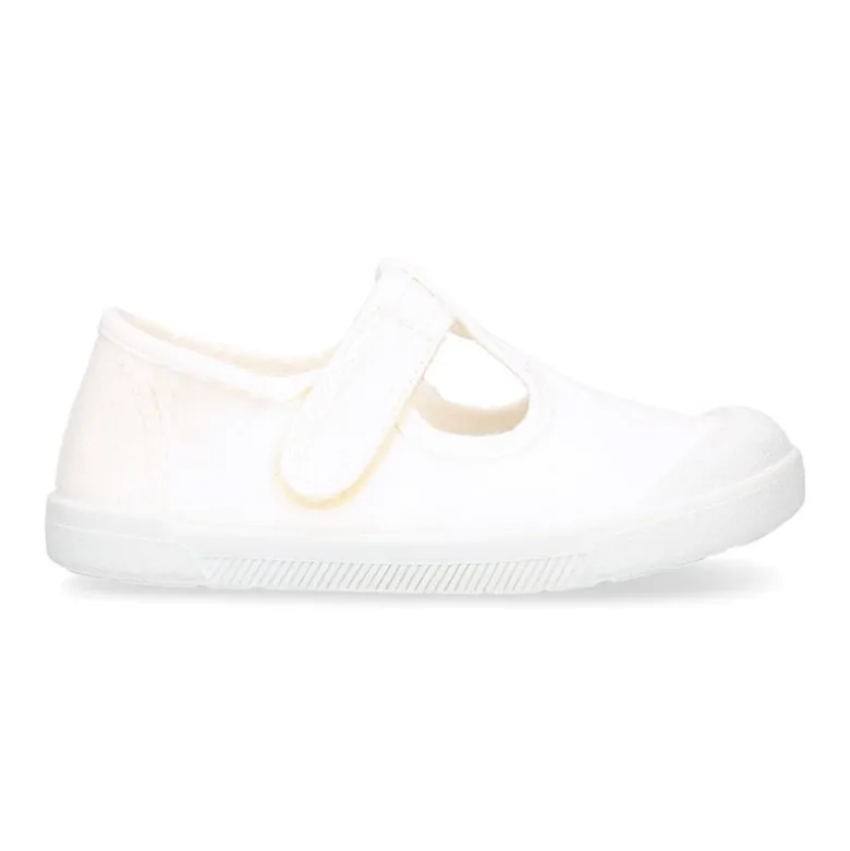 Pepito BAREFOOT niño sin cordones en lona en color blanco