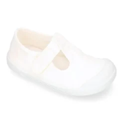 Pepito BAREFOOT niño sin cordones en lona en color blanco