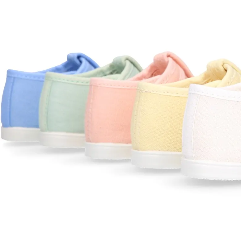 Pepito bebé niño lona piqué en colores pasteles y suela SUPER FLEXIBLE.