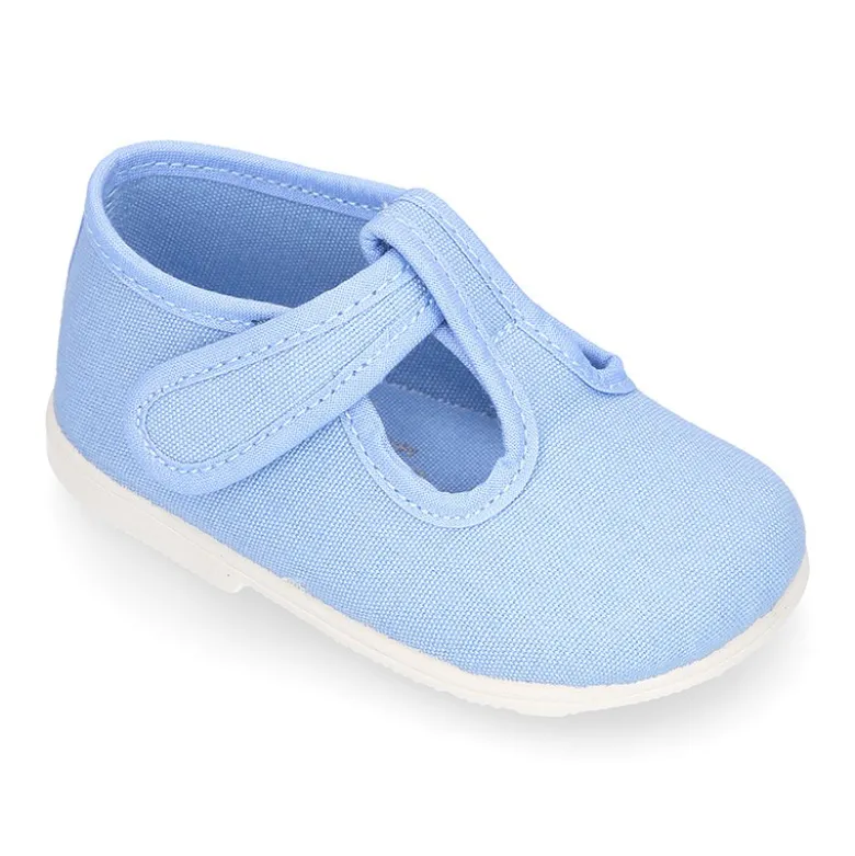 Pepito bebé niño lona piqué en colores pasteles y suela SUPER FLEXIBLE.