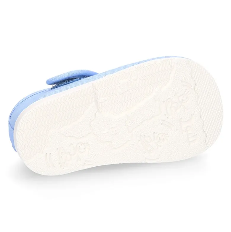 Pepito bebé niño lona piqué en colores pasteles y suela SUPER FLEXIBLE.