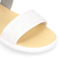 Sandalia Barefoot Blanca con Pala de Lentejuelas – OKAA FLEX