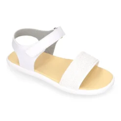 Sandalia Barefoot Blanca con Pala de Lentejuelas – OKAA FLEX
