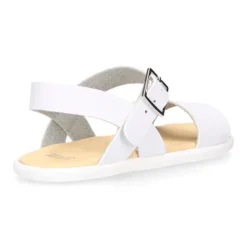 Sandalia barefoot niña blanca con hebilla